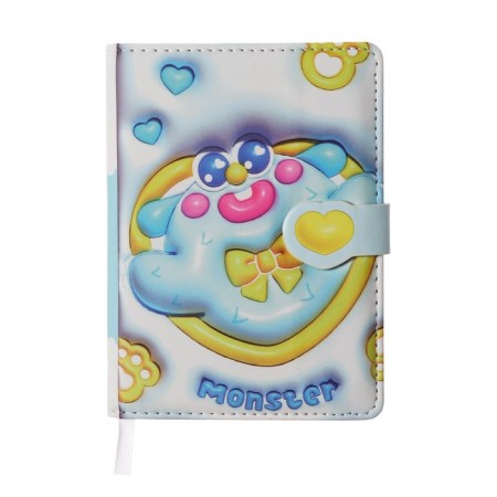 Gift notebook, A6, 100 sheets, color block, with a curly knife, PVC cover, Monster, Mix-1