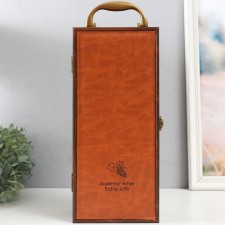 Casket wood, leatherette to the bottle 
