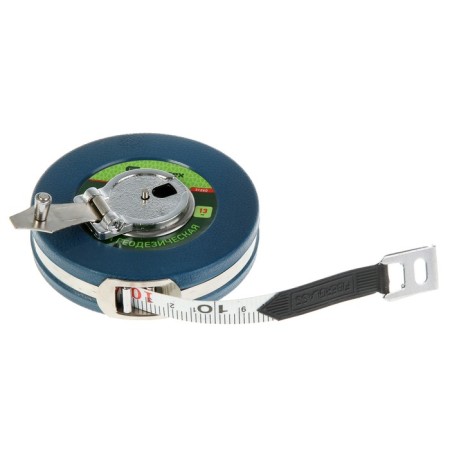 Geodetic tape measure "Sibrtekh", 10 m x 13 mm, closed case, fiberlass tape