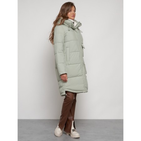 Coat insulated winter female, size 44, color light green-2