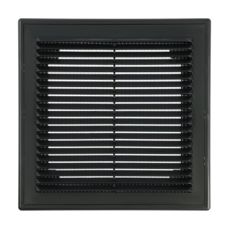 Ventilation grate "Vento" 2121VR, 210x210 mm, with a grid, detachable, graphite
