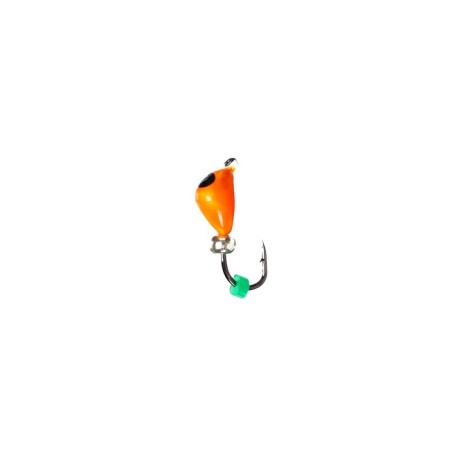 Mormyshka Orange, black eyes + beads, weight 0.55 g-1