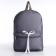 School textile school backpack with a white tape, 38x29x1 cm, gray color, lightning department
