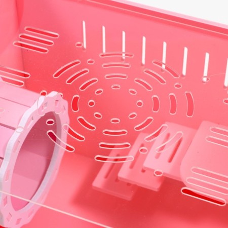 Rodent cage, acrylic, pink, 29 x 23.5 x 26 cm-4