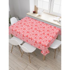 The tablecloth on the table “Many hearts”, rectangular, Saten, size 120x145 cm