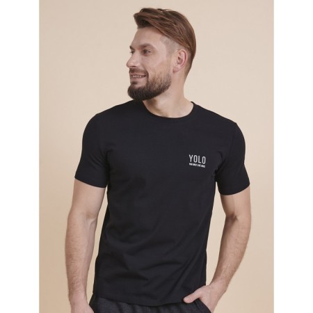 Male T -shirt, size l, black color