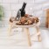 Table - a tray with a menage and folding legs "We are two halves" d = 30x2 cm, birch