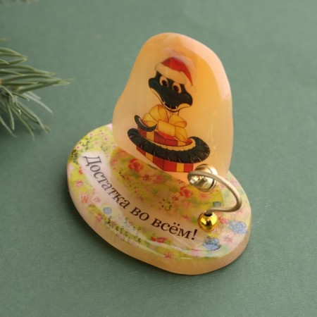 Souvenir "Increased in everything! 2025", with a bell, selenite, 6x6x4.5 cm-2