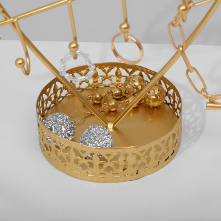 Station for decorations with a place for storage "Heart", 20 × 23 × 9.5 cm, color gold-2