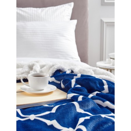 Venice blanket, size 130x150 cm, monogram, blue-6