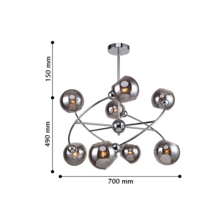 Rimula chandelier, 8x40W E14, chromium color-4