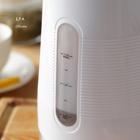 Electric kettle Galaxy Line GL 0225, metal, 1.7 l, 2200 watts, white-2