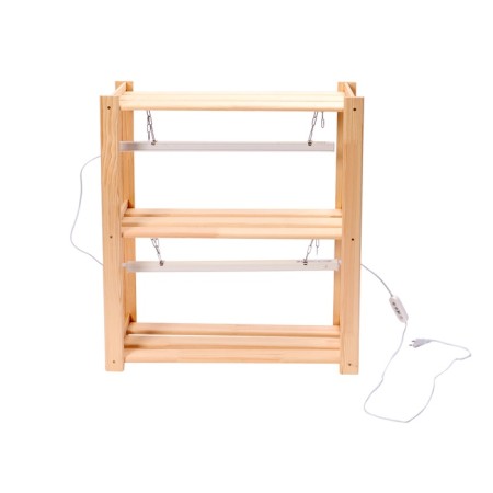 Wooden rack for seedlings with phytoswithers and timer 73x65x24 cm-1