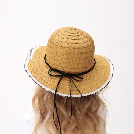 Hat for the girl Minaku "Puppet", size 50, beige color-3