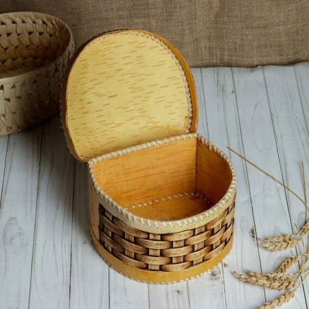 Batonnitsa "Whole wicker", on a hinge, 21 × 18.5 × 13 cm, birch bark-1