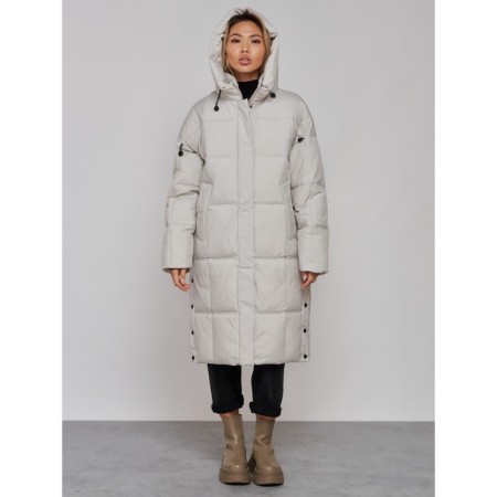Coat insulated winter female, size 50, light-gray color-4