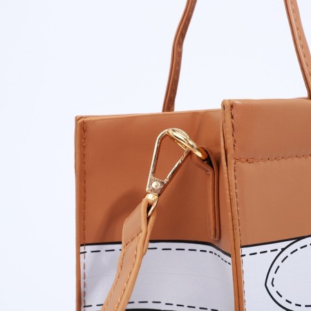 Female bag, lightning tout, brown color-4