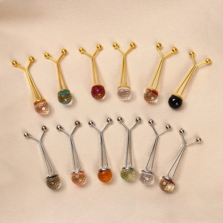 Crying clip "Crystal" ball, color mix (indivisible packing 12 pcs., Price per pcs.)