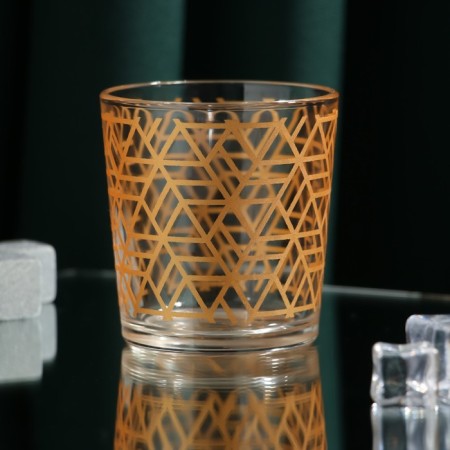 A glass with gold spray "Geometry", 250 ml-1