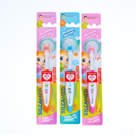 Toothbrush Children's Silcamed Fun cleaning, 3+, mix