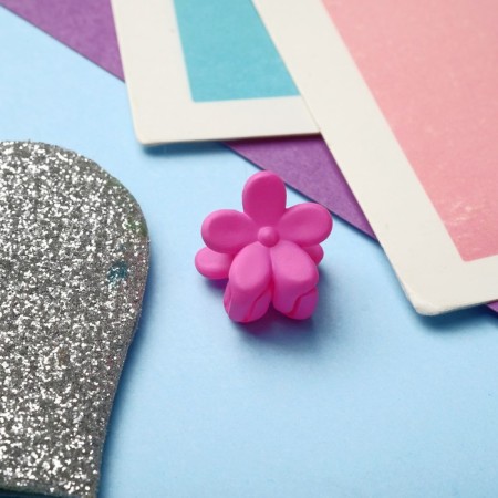 Hair crab "Little Joy" (set of 6 pcs) Flower, 1.2 cm, fuchsia-1