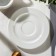 Steep of porcelain coffee Coral, D = 12.5 cm, white color