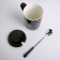 Ceramic mug with a spoon and lid "Walner of the peaks", 400 ml, black color