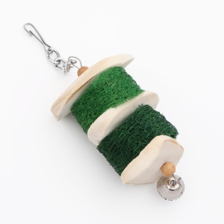 A toy with a carapace of karakatitsa, lufu and bell, 20 x 5 cm, green-5