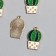 Decor for creativity metal, enamel "Cactus in a pot in peas" 2.2x1.5 cm