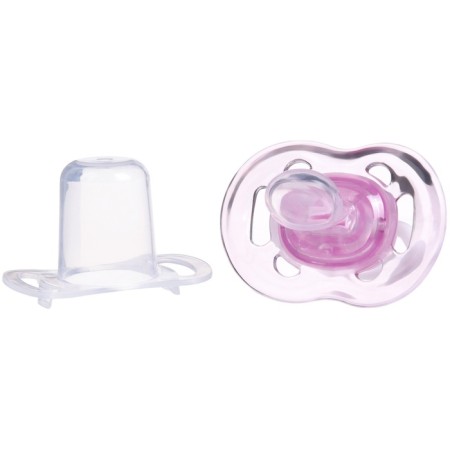 Nipple - orthodontic dummy, silicone, +6 months, with a cap, purple color-8
