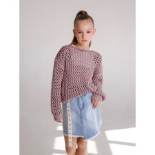 Sweater for the girl Knit Trend, height 128 cm, powder color