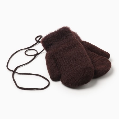 Baby mittens minku, brown color, 18 cm-1