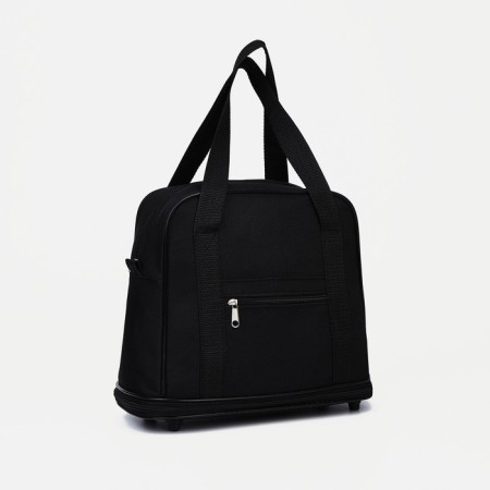Lightning bag, with an increase, external pocket, black color