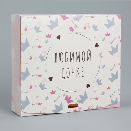 Gift folding box, packaging, “beloved daughter”, 20 x 18 x 5 cm, without tape-2