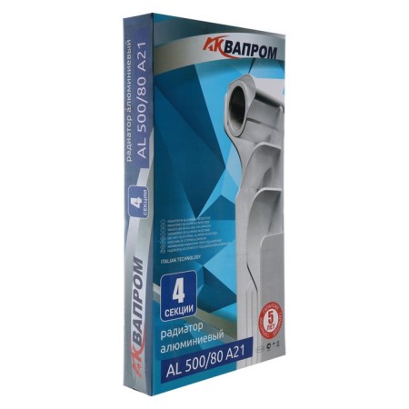 Aluminum radiator Aquaprom a21, 500 x 80 mm, 4 sections-1