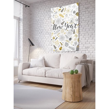 Decorative panel with photo printing "New Year", vertical, size 150x200 cm