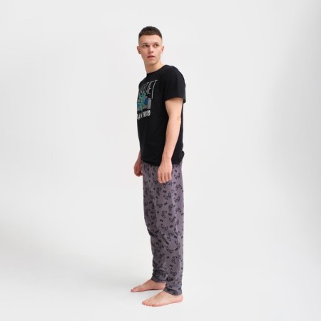 Pajama men's kaftan "not enough" R.56, black/gray-1