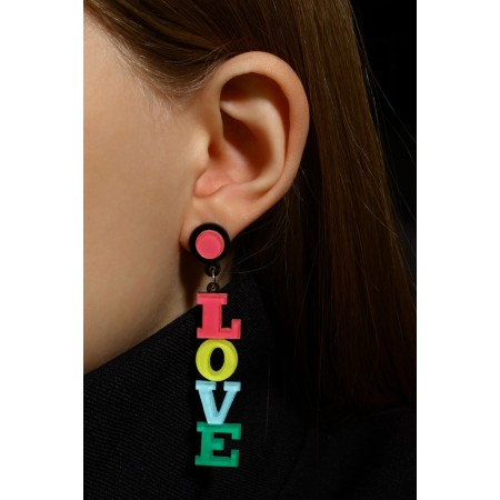 Acryl Earrings "Recognition" Love You, Color-6