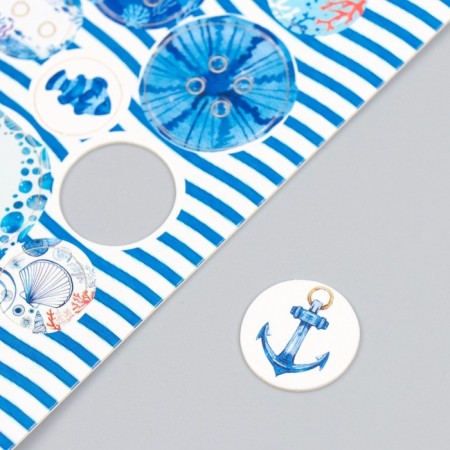 Decor for creativity cardboard "Chips and buttons. Blue" 24 pcs 13x16.5 cm-4