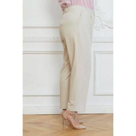 Female trousers, size 54, beige color-4