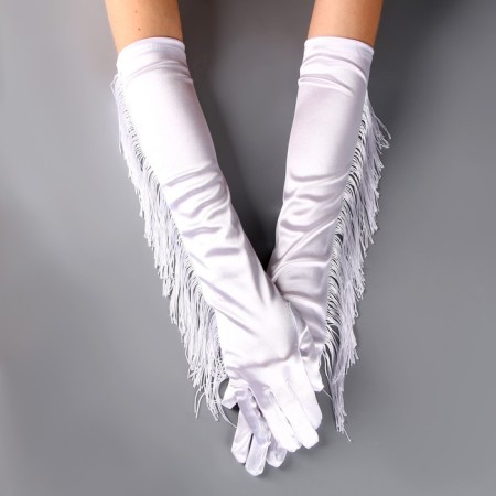 Carnival accessories with fringe, white color-1