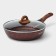 Granit Ultra Red, D = 26 cm pan, removable handle, glass cover, anti -stick coating, brown color