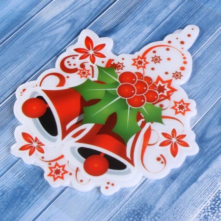 Glass sticker "Bells with berries" 13x16.5 cm-1