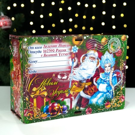 Self -Assembly box "Red New Year", large, 28 x 19.5 x 11 cm