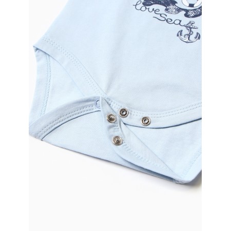 Body for a boy with a long sleeve, the color is blue, height is 74 cm-3