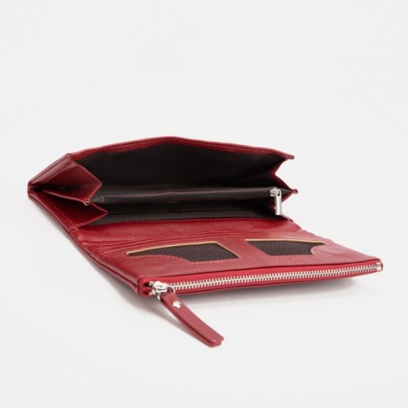 Women's wallet on magnets, red color-2