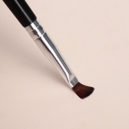 Makeup brush, compact, 17.5 cm, black/silver color-5