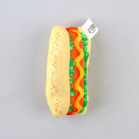 A toy for cats with mint "hot dog" from textiles, 9x5.3 cm-2