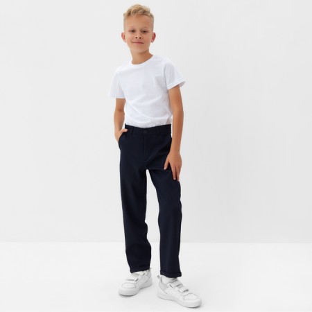 Pants for the boy Minaku: School Collection, dark blue color, height 134 cm-1