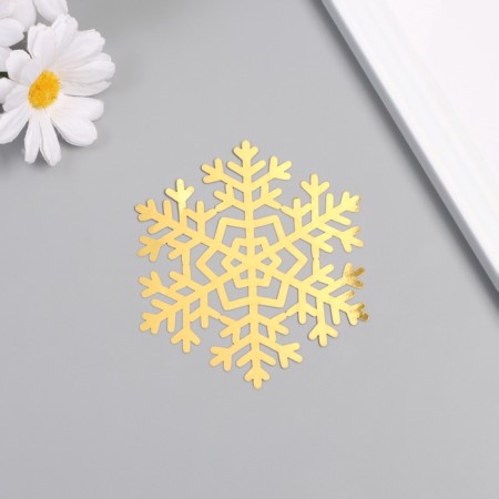 Stick paper, plastic "snowflake-ldinka" gold set 8 pcs 9.5x8.5 cm-1